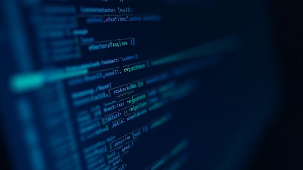 Nærbillede af skærm der viser komplekse dataalgoritmer for HR